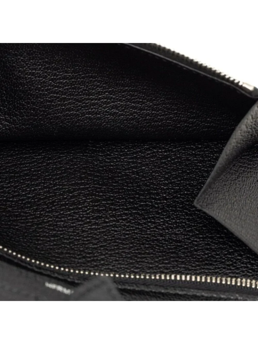 Hermes Bearn Souffle Wallet Noir Silver Chevre